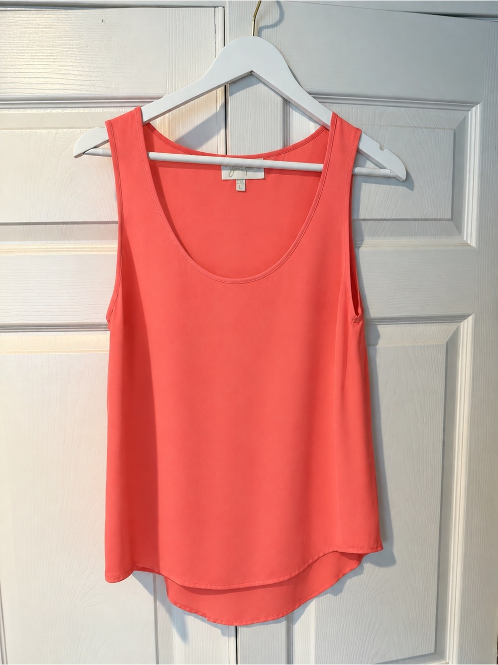 Yumi Kim Coral Scoop Neck Silk Tank